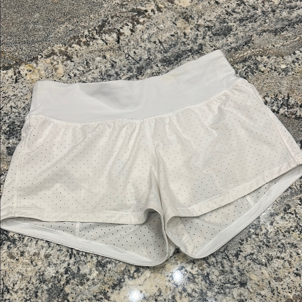Lululemon Athletica White Athletic Shorts Relaxed Fit